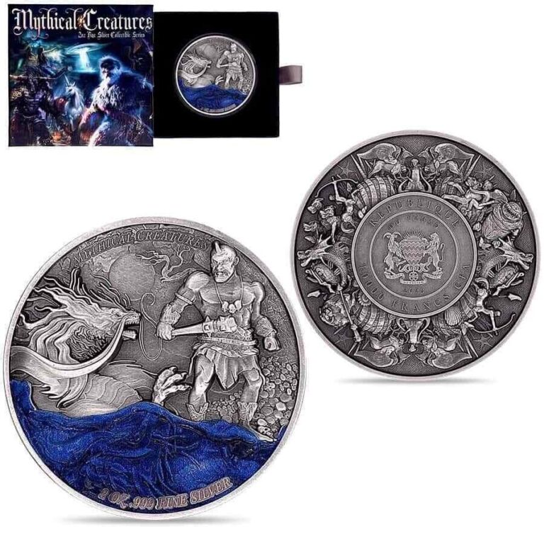 Read more about the article 2023 Chad Mythical Creatures Dragon and Cyclops 2 oz Silver Coin – 1000 Mintage