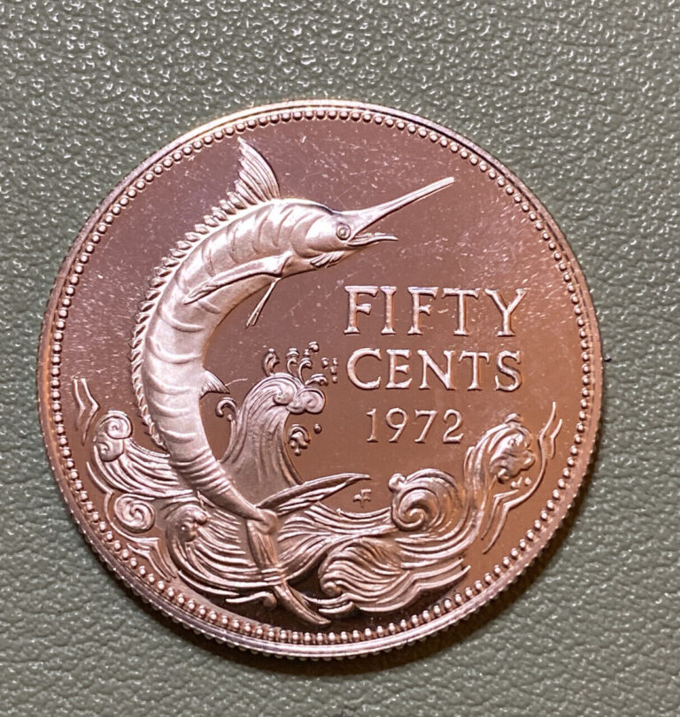 Read more about the article Bahamas 50 Cents 1972 – Blue Marlin Swordfish – Uncirculated Proof Cameo