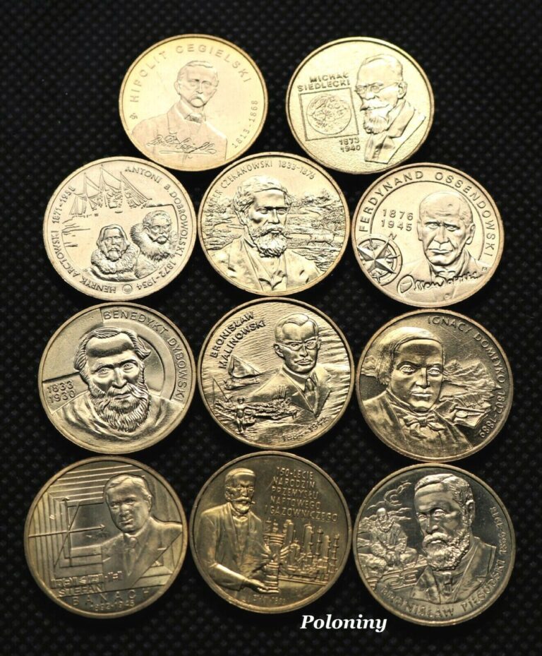 Read more about the article LOT OF ELEVEN COMMEMORATIVE COINS OF POLAND – POLISH SCIENTIST and DISCOVERERS