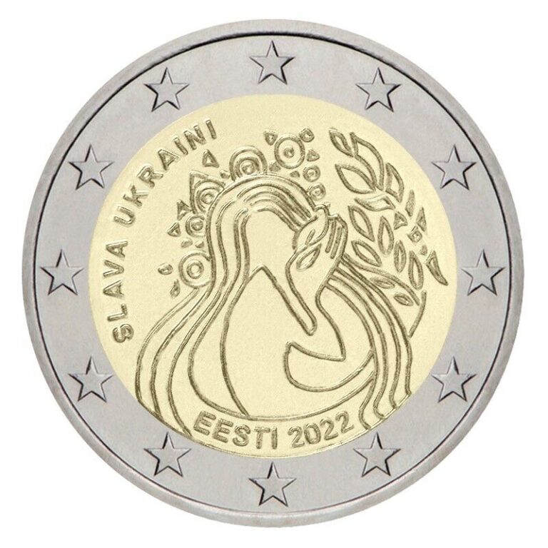 Read more about the article Estonia 2022 Support For Ukraine 2 Euro Coin. UNC From Bank Roll