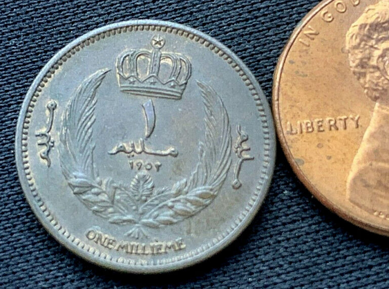 Read more about the article 1952 Libya 1 Millieme Coin  1 Year Issue  World Coin    #K2069