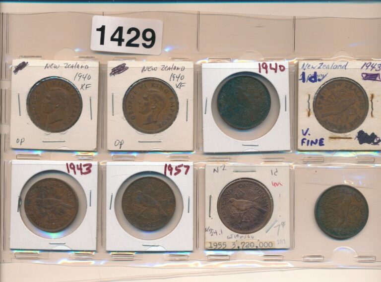 Read more about the article NEW ZEALAND – 1940 UP PENN LOT  – 8 COINS – #1429