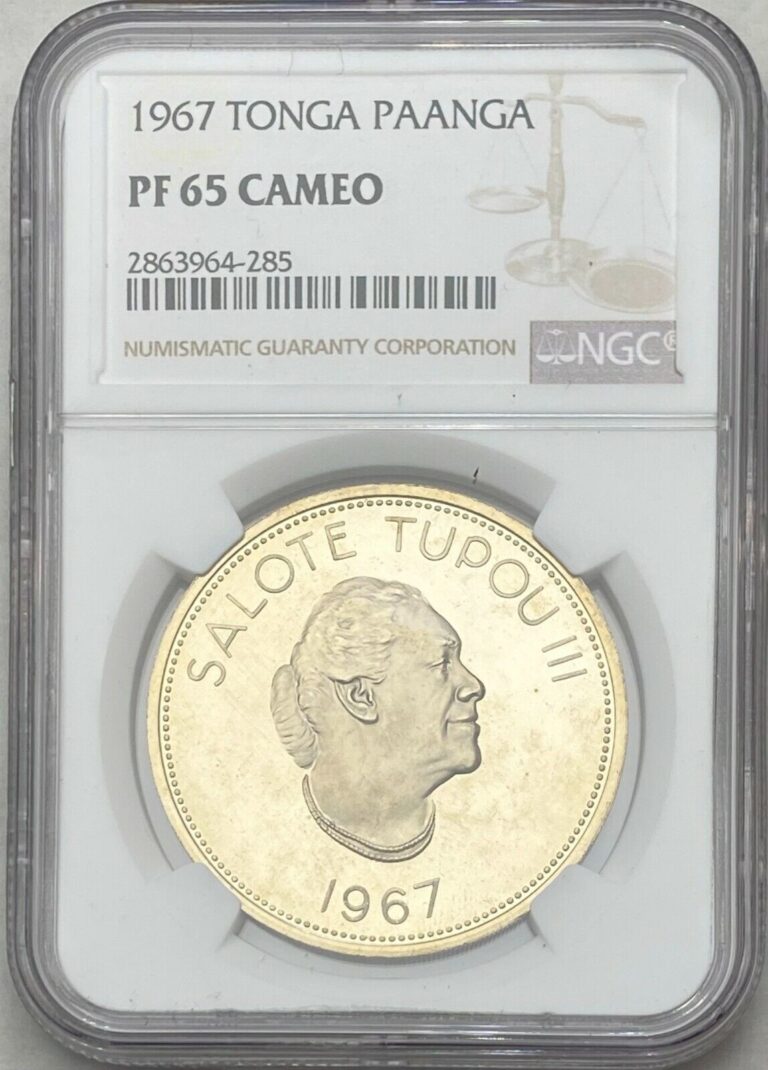 Read more about the article 1967 TONGA PAANGA NGC PF 65 CAMEO COIN FINEST KNOWN