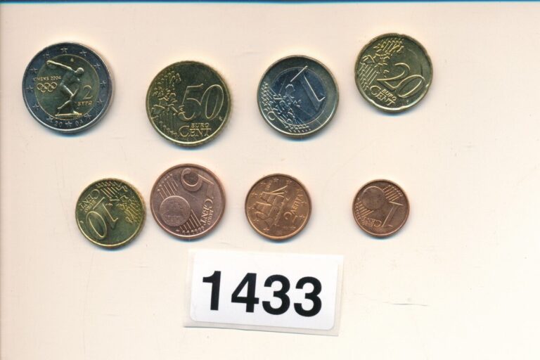 Read more about the article GREECE – 2004 – BU EURO SET OF ALL 8 COINS – #1433