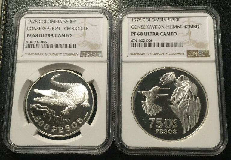 Read more about the article Colombia 500 and 750 Pesos 1978 Silver two coins Proof set NGC PF 68 UC