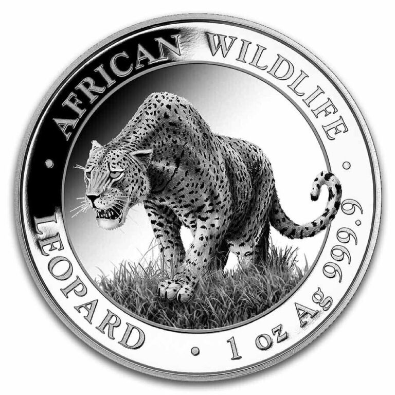 Read more about the article 2023 Somalia 1 oz Silver African Wildlife Leopard BU Ships Free Now