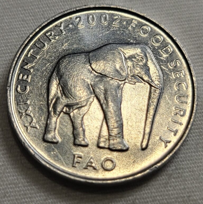 Read more about the article 2002 Somalia  BULL  ELEPHANT 5 Shilling coin  Animal   nice coins of Africa