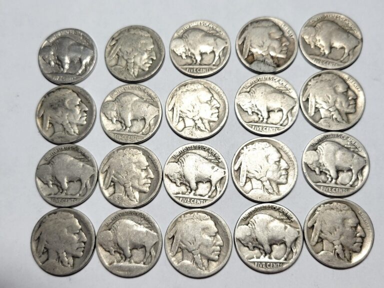 Read more about the article VINTAGE Coin Lot of 20 Buffalo Nickels 1913-1938 Dateless FREE SHIPPING