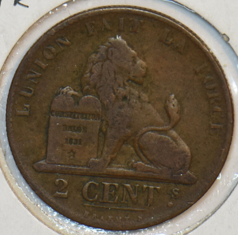 Read more about the article Belgium 1864 FR 2 Centimes Lion animal 151709 combine shipping