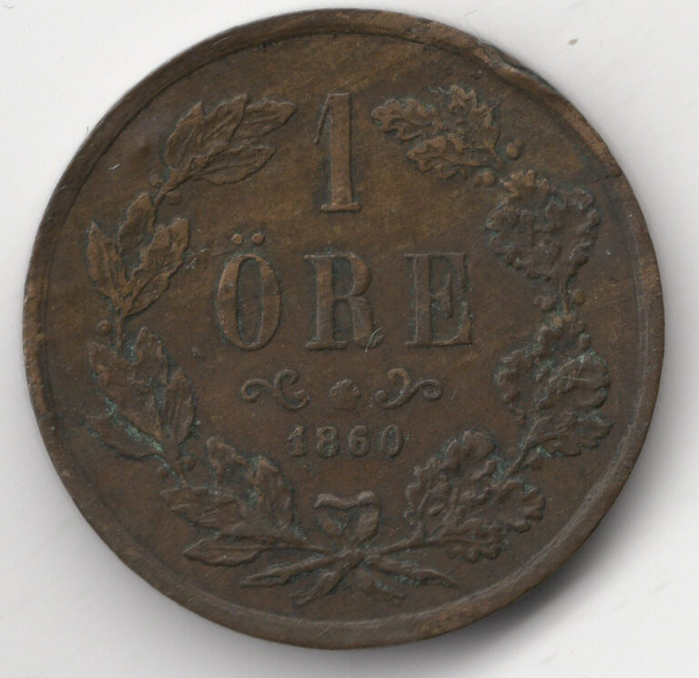 Read more about the article 1860 Sweden Carl XV 1 Ore Coin