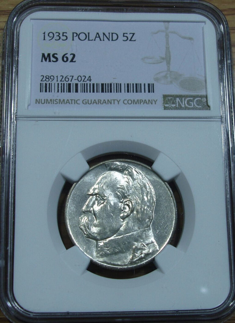 Read more about the article 1935 Poland 5 Zlotych.  Y-#28.  NGC MS 62.  Looks Better