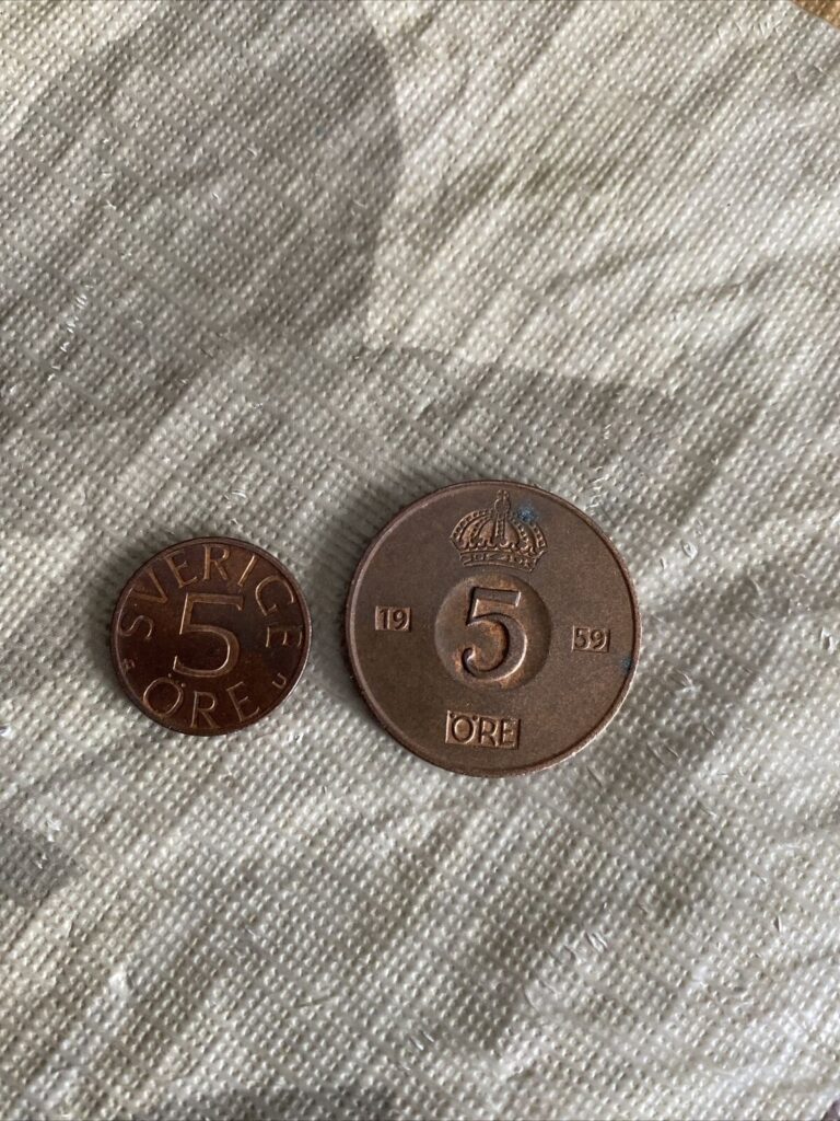 Read more about the article Sweden 1959  1978 5 Ore coins