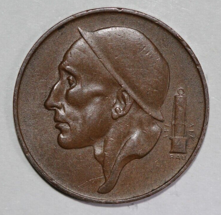 Read more about the article Belgium  1952   50  centimes    Mine worker   Dutch Legend  19mm