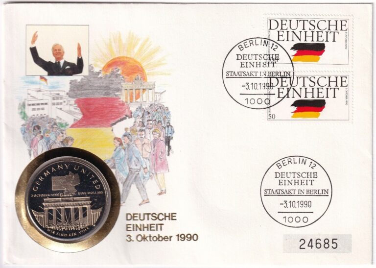 Read more about the article 1990 Germany Deutsche Einheit Marshall Islands Five Dollars Coin First Day Cover