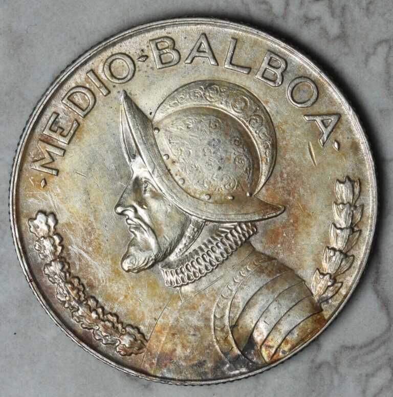 Read more about the article Panama 1947 1/2 Balboa MS 0.900 Silver Coin KM# 12.1 Half Balboa RARE HIGH GRADE