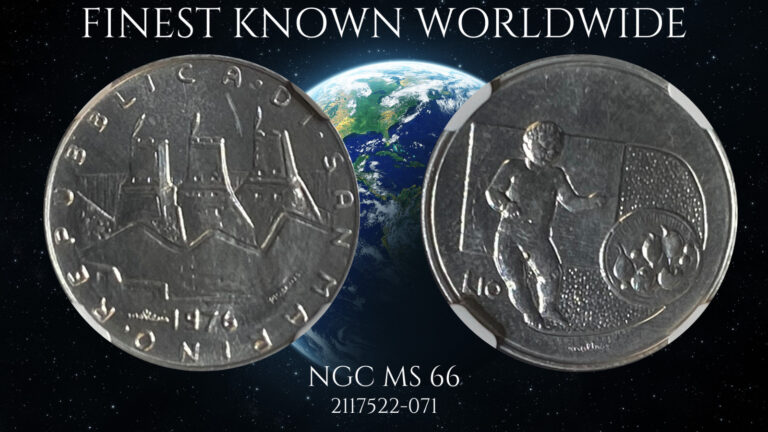Read more about the article 1976 SAN MARINO 10 LIRE UNC NGC MS 66 FINEST KNOWN WORLDWIDE