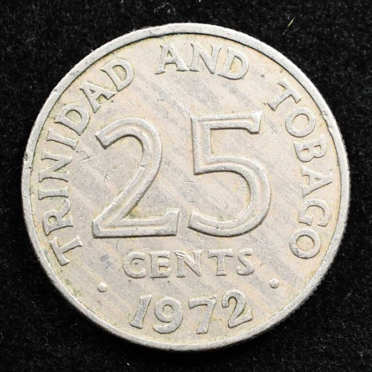 Read more about the article Trinidad And Tobago 25 Cents 1972  Coin  Km# 4  National Arms  Inv#B490