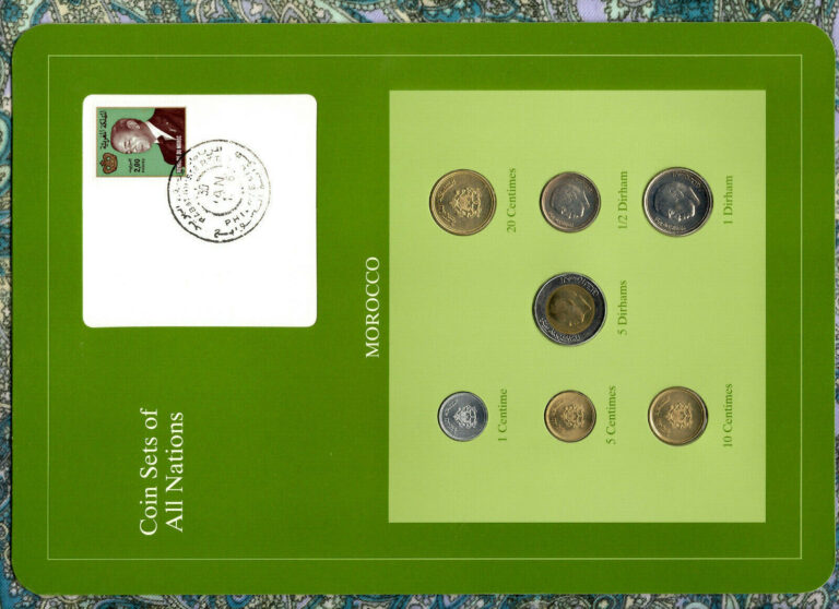 Read more about the article Coin Sets of All Nations Morocco w/card All 1987 UNC Reformated Very Scarce Set