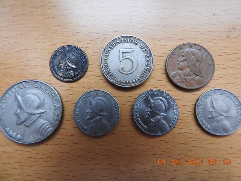 Read more about the article Republic of Panama lot of 7 coins1966 thru 1980