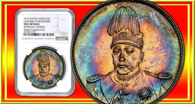 Read more about the article China Yuan Shih-kai ND 1914-1918 Plumed Hat Dollar LandM-858 Restrike NGC Unc Det.