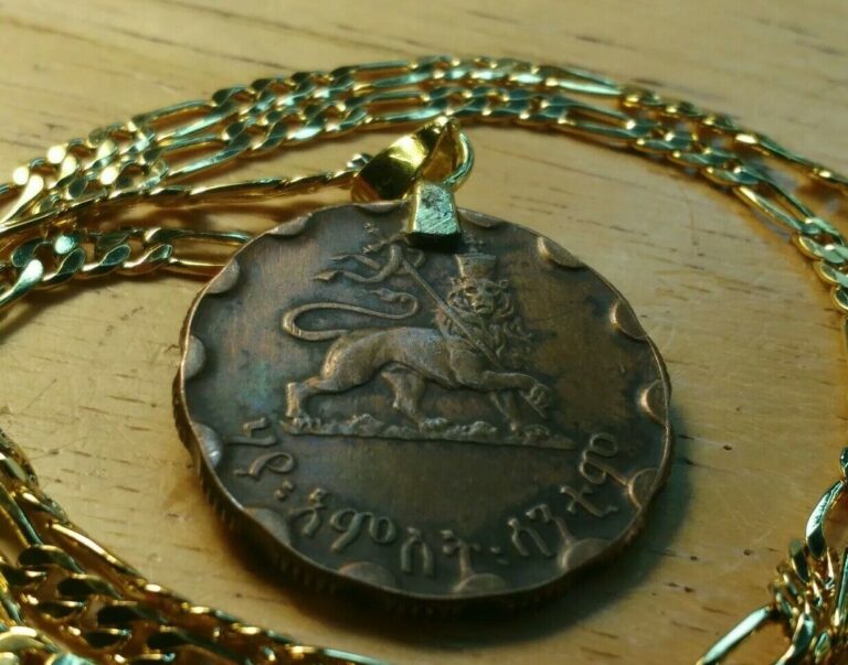 Read more about the article “Lion of Judah” African Bronze Coin Pendant w/24″ 18KGF Gold Filled 3mm Chain