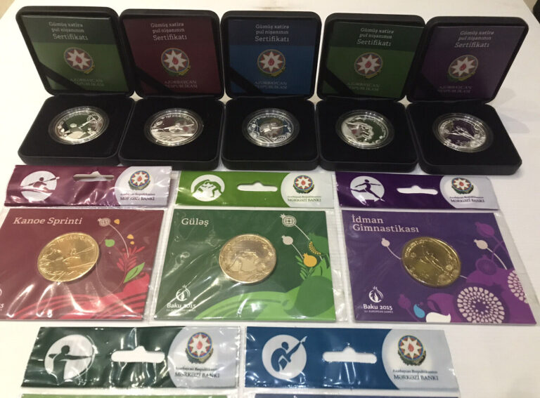 Read more about the article LOT Azerbaijan 10 Coins  1-st European Games 2015 Mega Rare 5 Silver Coins