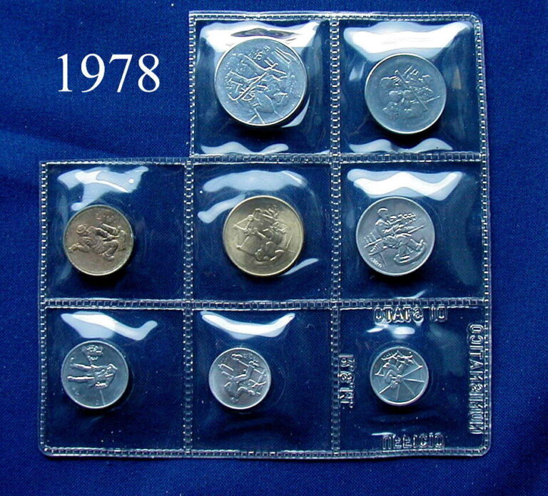 Read more about the article 1978 SAN MARINO (Italy) complete official set 8 coins UNC without silver