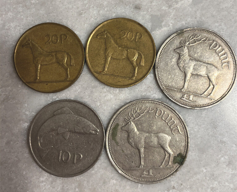 Read more about the article Lot of Five Irish coins 1978 – 1990  Pre-Euro