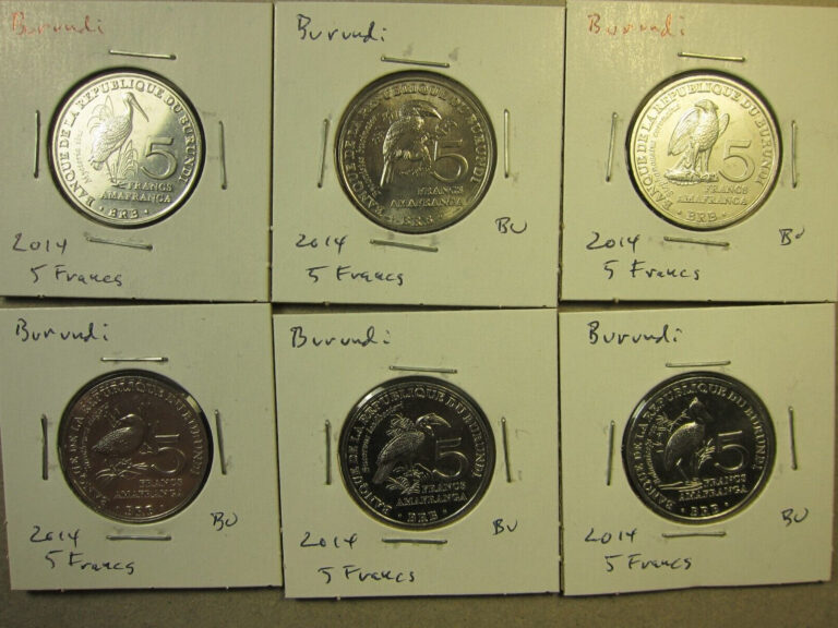 Read more about the article Burundi 5 different Proof 5 Franc coins 2014   (#2083)