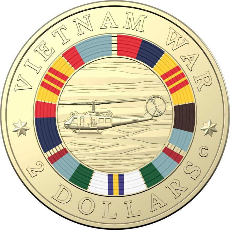 Read more about the article 2023 50th Anniversary Vietnam War $2 ‘C’ Mintmark Coloured Uncirculated Coin