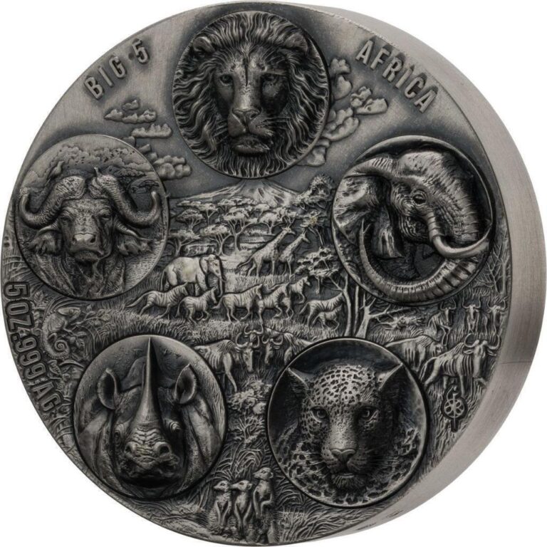 Read more about the article 2022 Ivory Coast Big Five Africa Completer 5oz Silver Antique Finish Coin