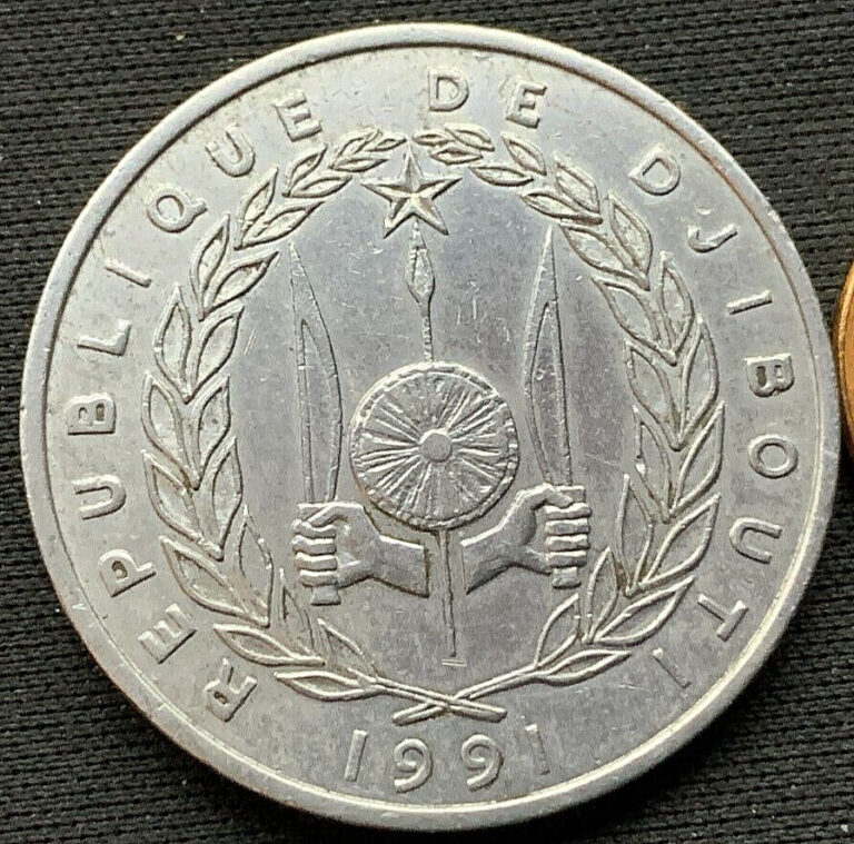 Read more about the article 1991 Djibouti 5 Francs Coin UNC ( 2 Million Minted )  High Grade  #M204