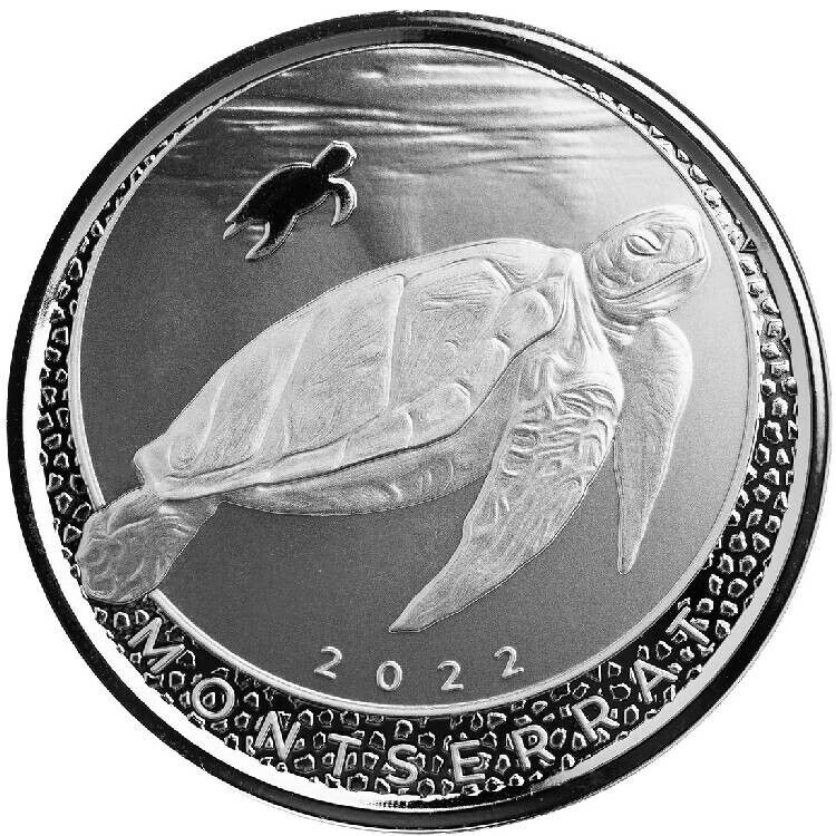 Read more about the article MONTSERRAT SEA TURTLE 2022 1 oz Pure Silver Proof Like Coin – Eastern Caribbean