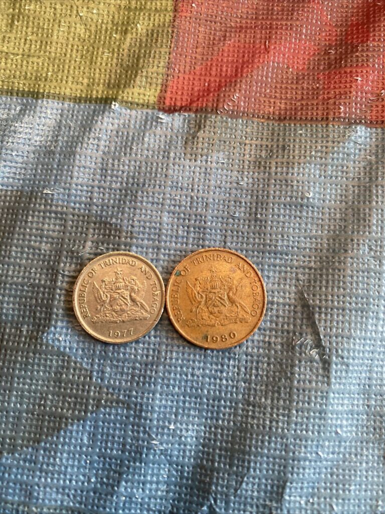 Read more about the article 2 Coins Trinidad And Tobago 10 Cent 1977  1 Cent 1980