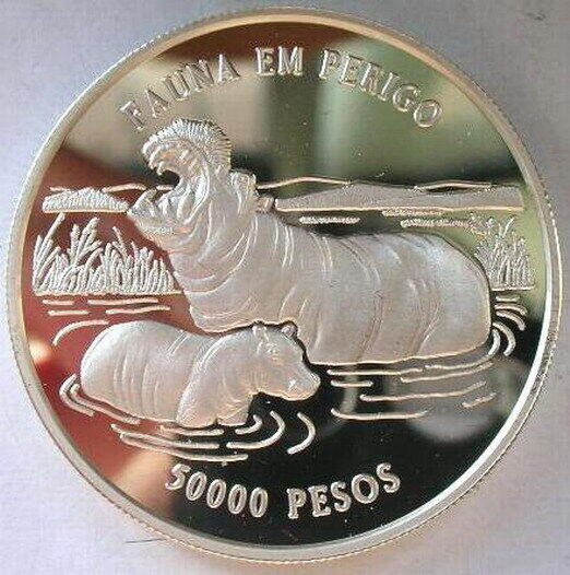 Read more about the article Guinea Bissau 1996 Hippo 50000 Pesos Silver Coin Proof