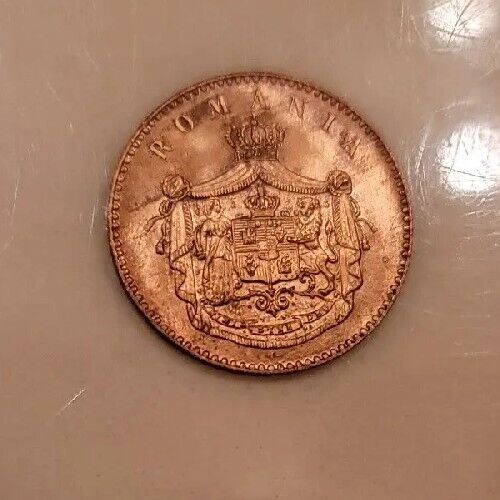 Read more about the article 1867 ROMANIA PRINCE CAROL I 2 Bani 2B HEATON UNC MS BU 1867H  Romanian Coin