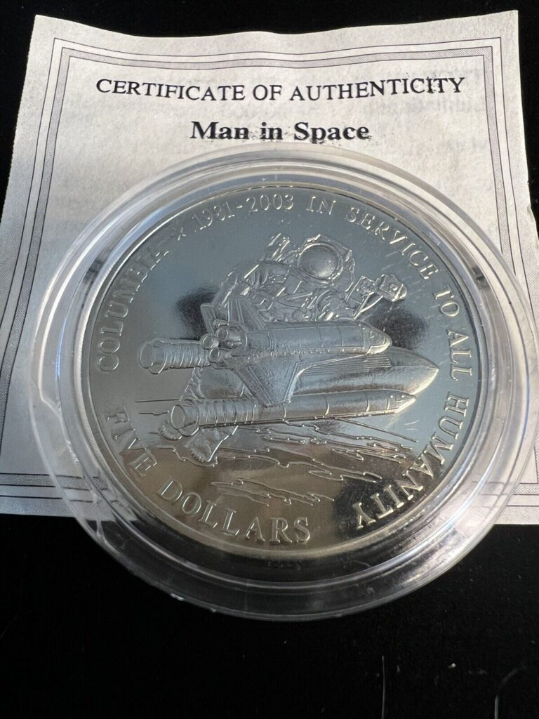 Read more about the article 2003 Liberia Space Flight Columbia $5 Coin with COA