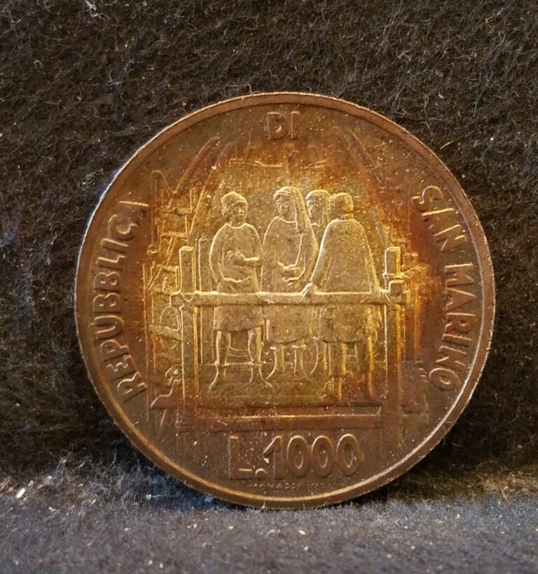 Read more about the article 1977 San Marino silver 1000 lire  Brunelleschi comm  toned UNC  KM-72 (SM2)