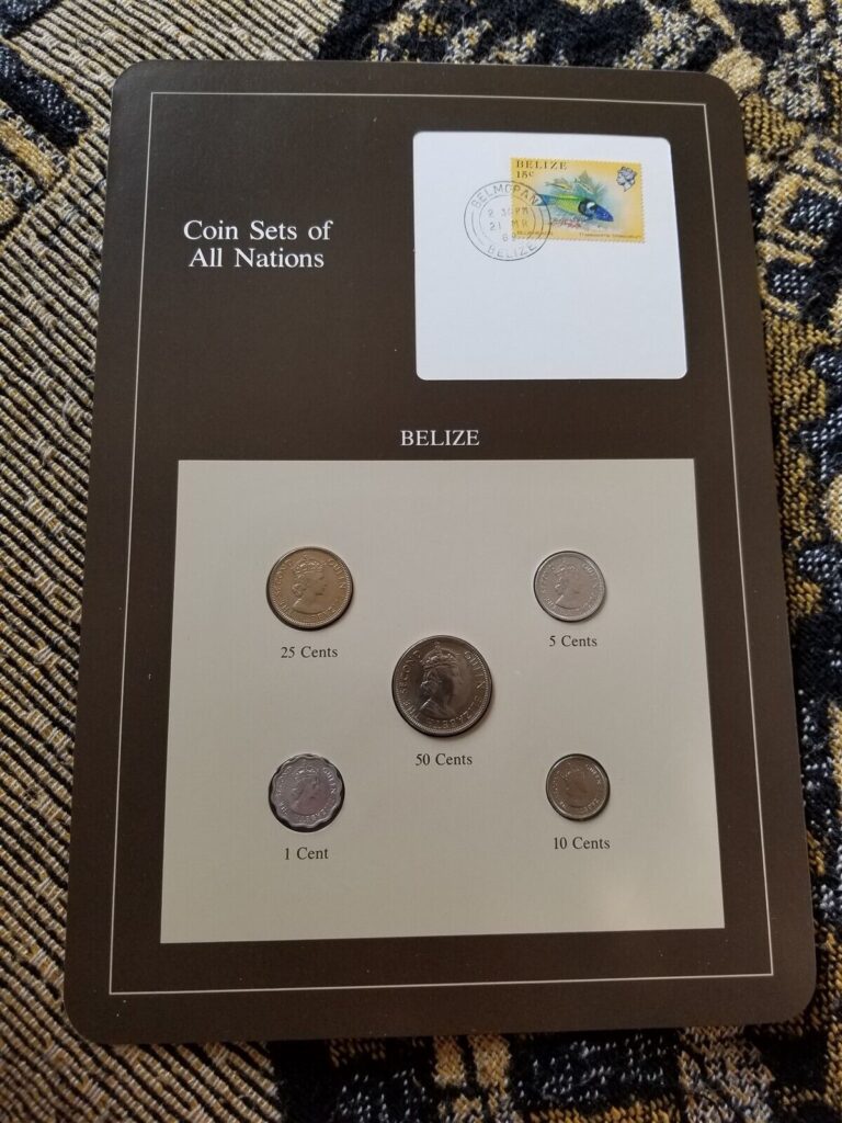 Read more about the article Coins of All Nations – Coins and Stamp Set – Belize 1980-1987