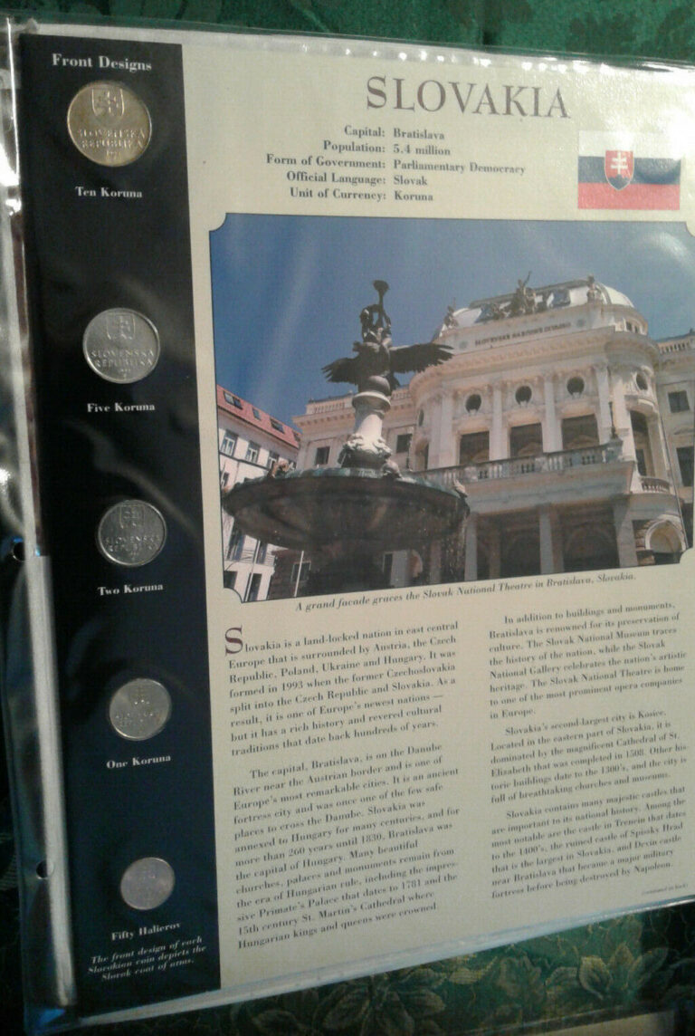 Read more about the article Coins from Around the World Slovakia 5 coin BU UNC 1993-2004 10 Koruna 1995