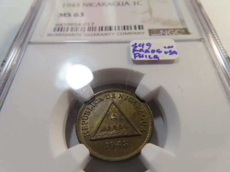 Read more about the article N18 Nicaragua 1943-Philadelphia Made in USA Centavo NGC MS-63