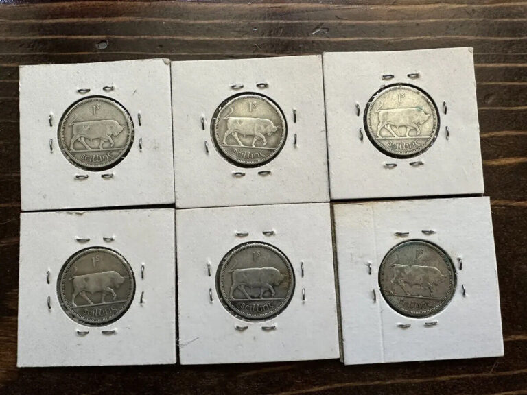 Read more about the article 1933 Ireland Silver 1 Shilling Coins  Set of 6 coins  Very Good +