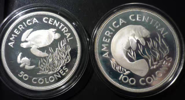 Read more about the article COSTA RICA Two Silver Proof Set 1974 Conservation Manatee and Turtle