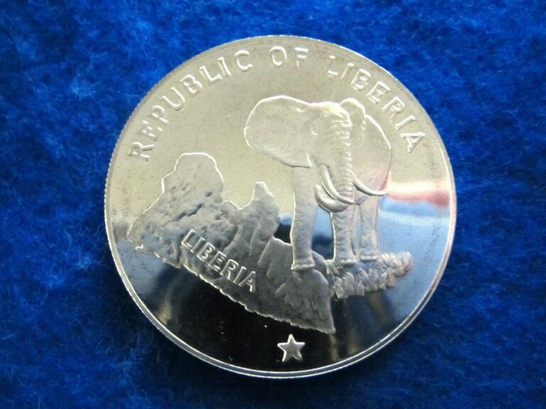 Read more about the article 1973 Liberia Choice Silver Proof Five Dollars – Elephant – oversize Crown 42mm