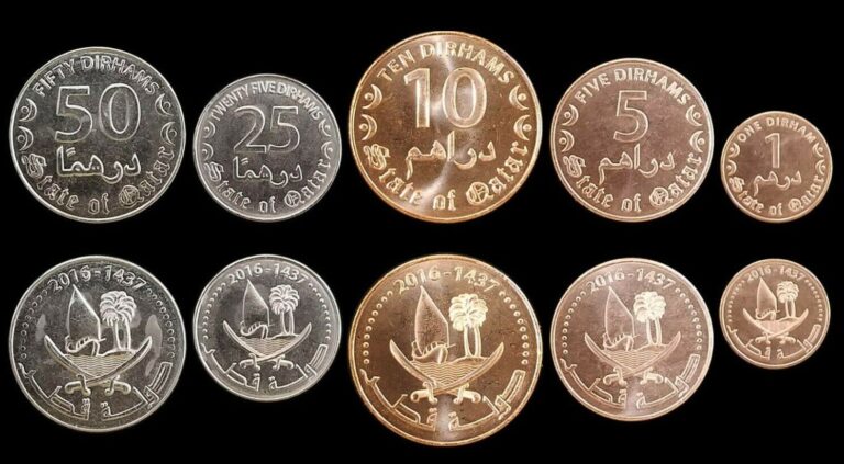 Read more about the article Qatar UNC  5 Pcs Coin SET  1 5 10 25 50 Dirhams 2016