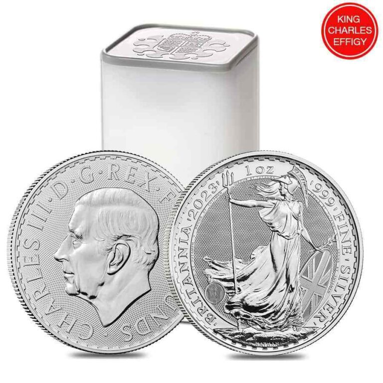 Read more about the article Roll of 25 – 2023 Great Britain 1 oz Silver Britannia King Charles III Coin .999