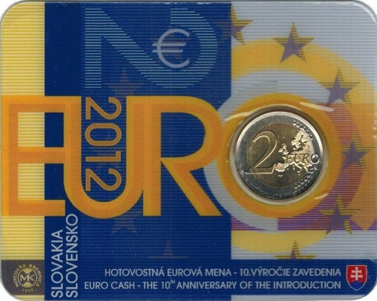 Read more about the article 2012 Slovakia € 2 Euro Brilliant Uncirculated BU Coin 10 Years of the Euro