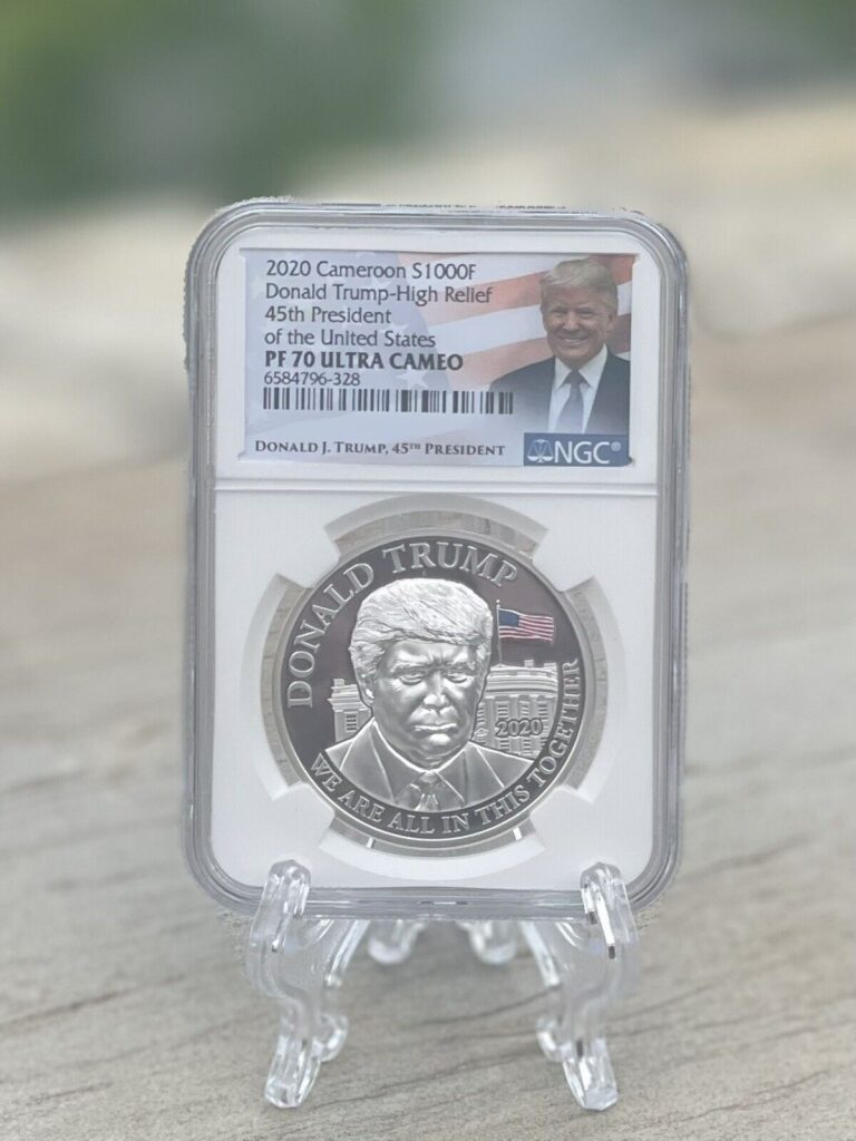 Read more about the article 2020 Cameroon S1000F 1oz Silver Donald Trump High Relief NGC PF70 Ultra Cameo