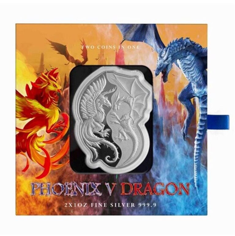 Read more about the article 2023 Solomon Islands Phoenix vs Dragon Interlocking 2 Coin .9999 Silver Set