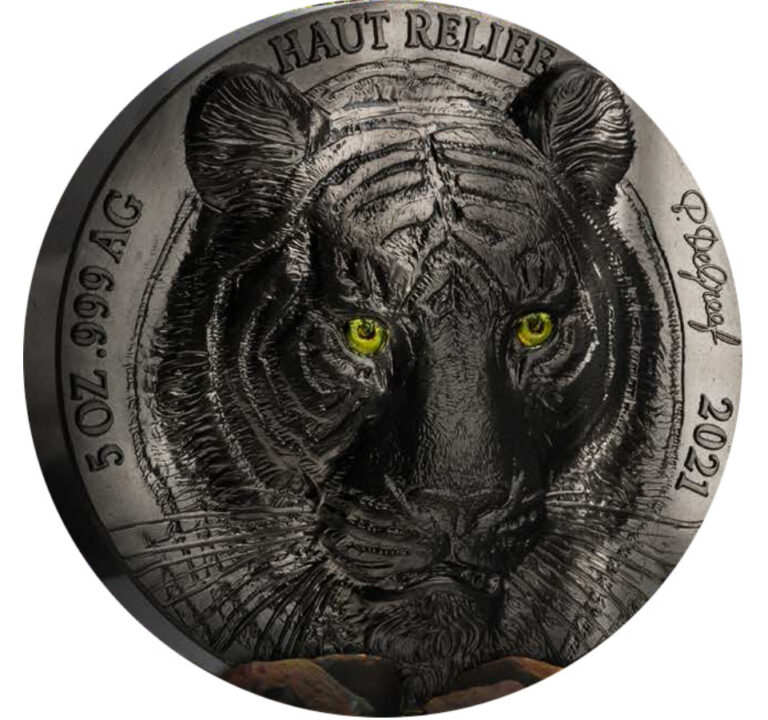 Read more about the article 2021 Ivory Coast big 5 asia tiger black edition 5 oz silver coin